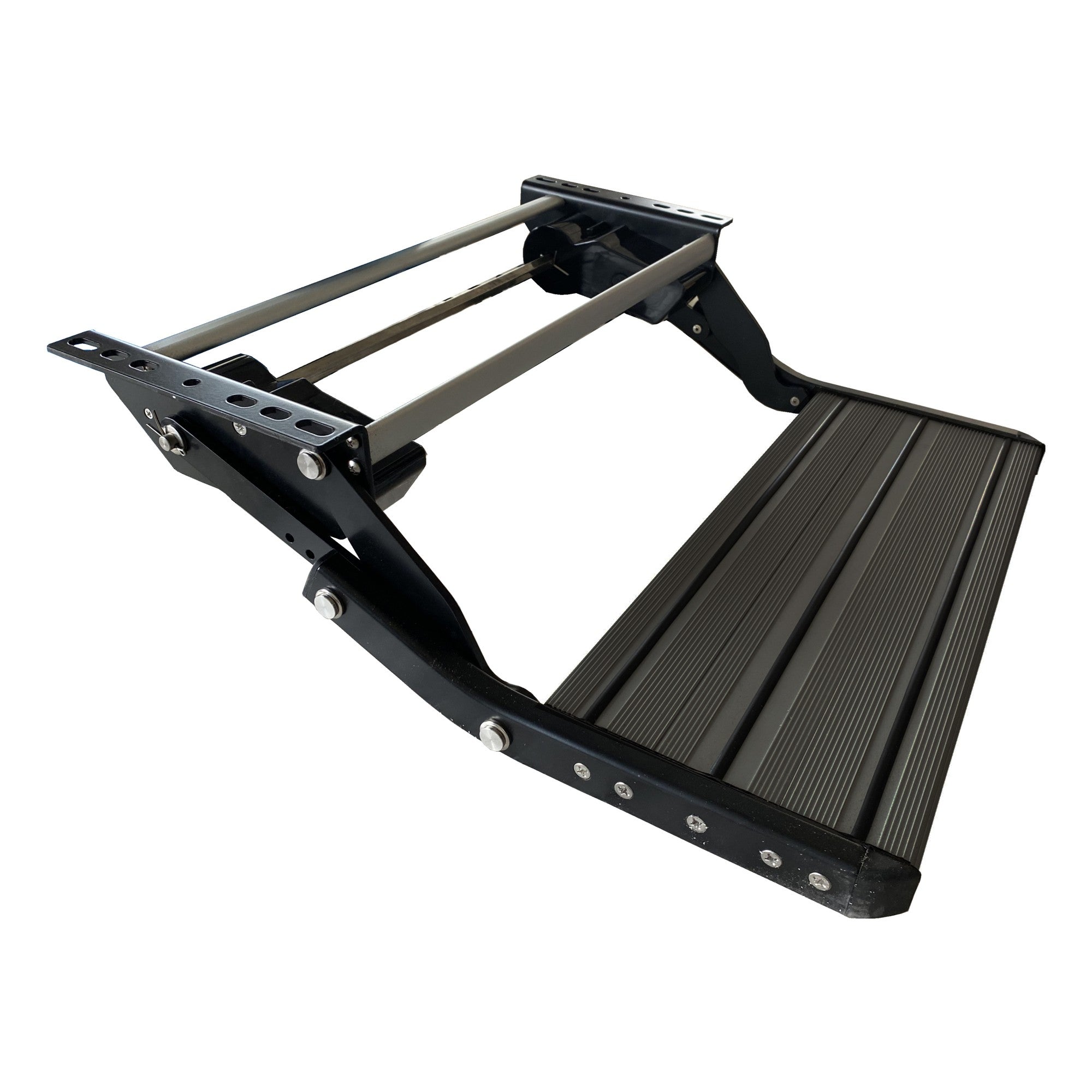 SWISS OUTDOOR S.O. Camper Trittstufe ELEKTRISCH Aluminium Universell 600x210 BLACK-EDITION