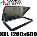 SWISS OUTDOOR S.O. Dachfenster XXL Echtglas 1200x600 Rund Innenrahmen weiß