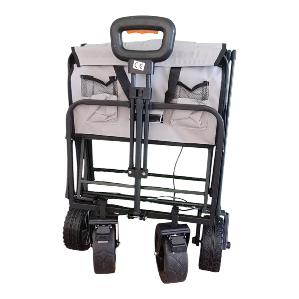Elektrischer Bollerwagen BOLLERO mit Elektroantrieb & Akku – bis 100 kg Traglast grau