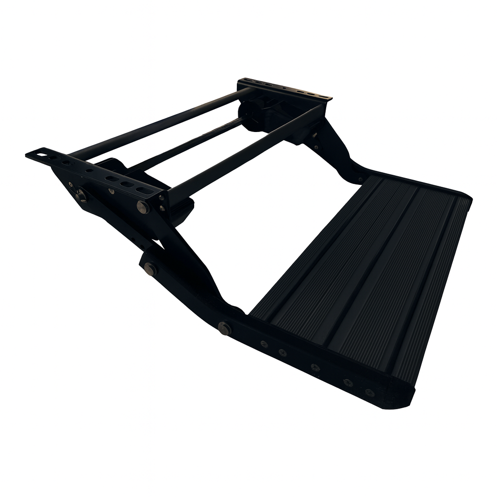 SWISS OUTDOOR S.O. Camper Trittstufe ELEKTRISCH Aluminium Universell 600x210 BLACK-EDITION