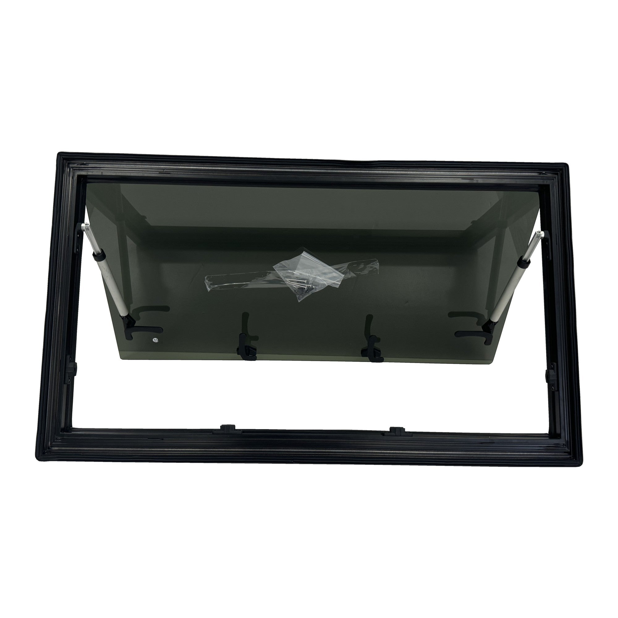 SWISS OUTDOOR S.O. Ausstellfenster Echtglas 400x300 Eckig Innenrahmen weiß