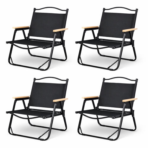 SWISS OUTDOOR Camping Tisch mit 4 Stühlen Set – 120x60 cm Klapptisch + 4 faltbare Campingstühle Outdoor Möbel