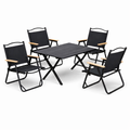 SWISS OUTDOOR Camping Tisch mit 4 Stühlen Set – 120x60 cm Klapptisch + 4 faltbare Campingstühle Outdoor Möbel