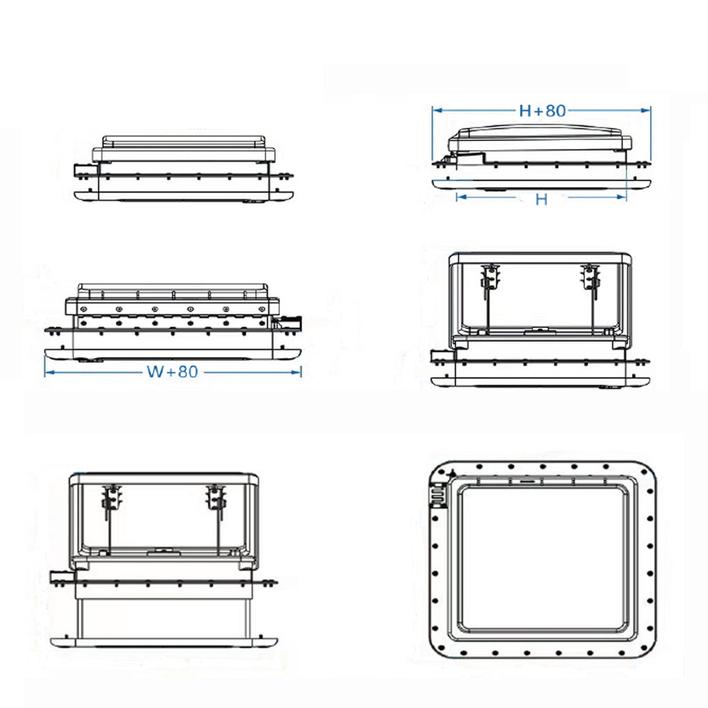SWISS OUTDOOR S.O. Camper Dachlüfter 400x400 Vollelektrisch mit LED