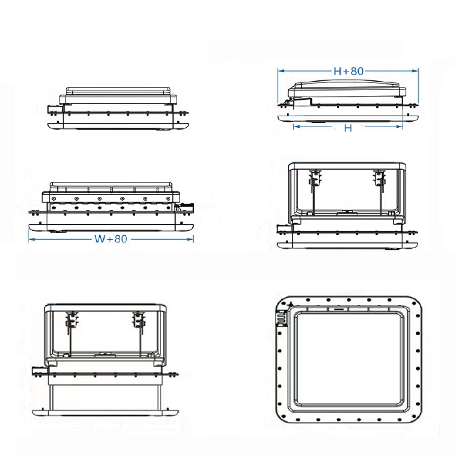 SWISS OUTDOOR S.O. Camper Dachlüfter 400x400 Vollelektrisch mit LED