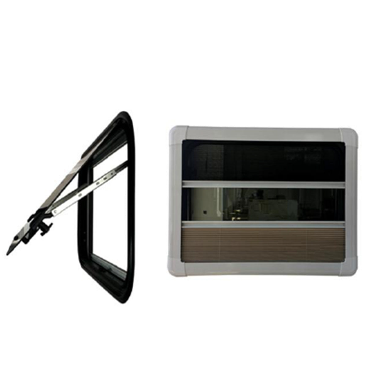 SWISS OUTDOOR S.O. Ausstellfenster Echtglas 400x300 Rund Innenrahmen weiß