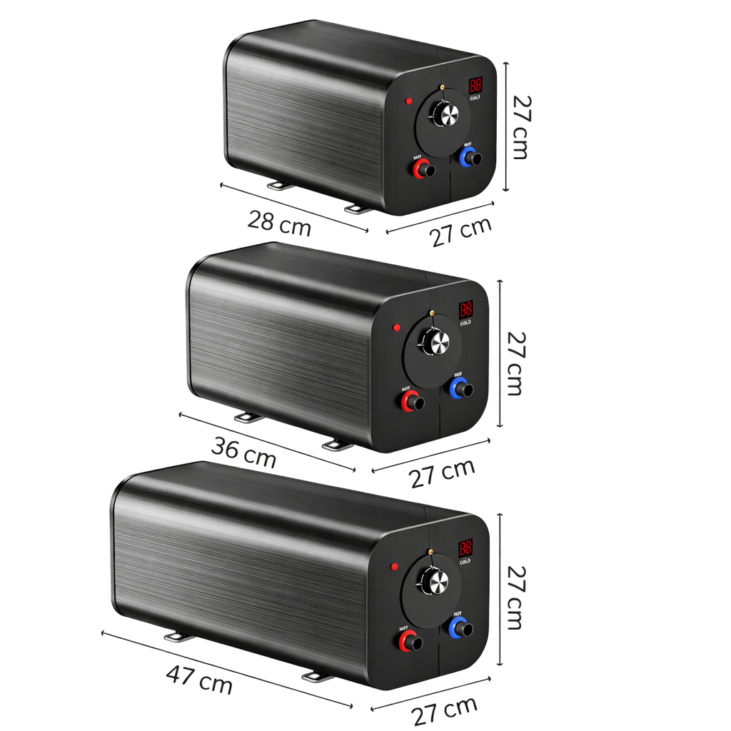 SWISS OUTDOOR S.O. 12V 230V HYBRID Camper Warmwasserboiler 10 Liter 300W / 600W Wohnwagen Boiler mit Bedienelement