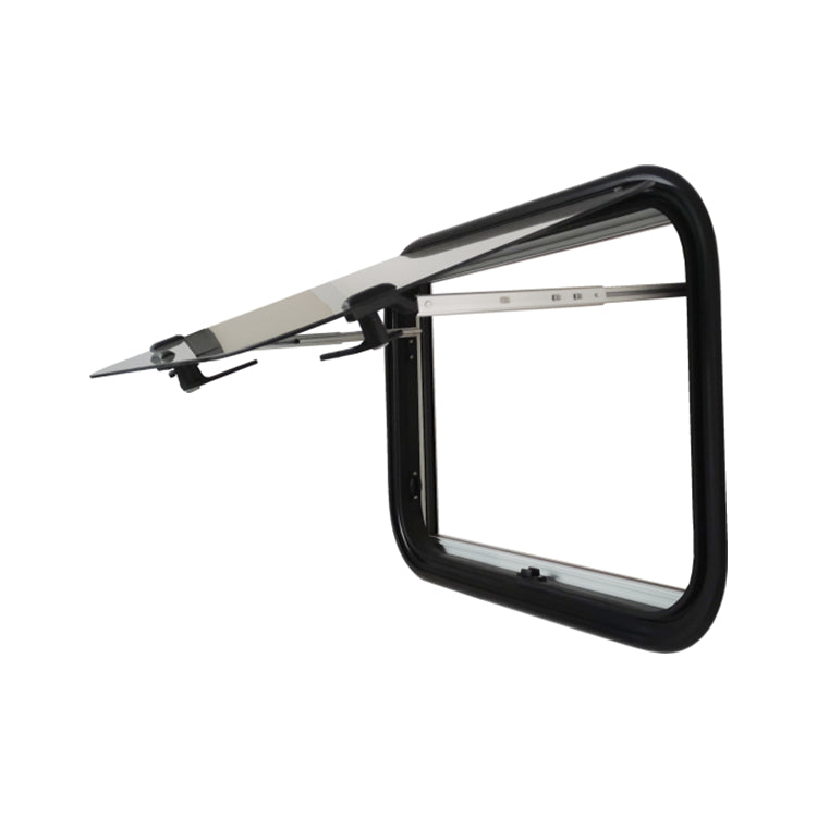 SWISS OUTDOOR S.O. Ausstellfenster Echtglas 400x300 Rund Innenrahmen weiß