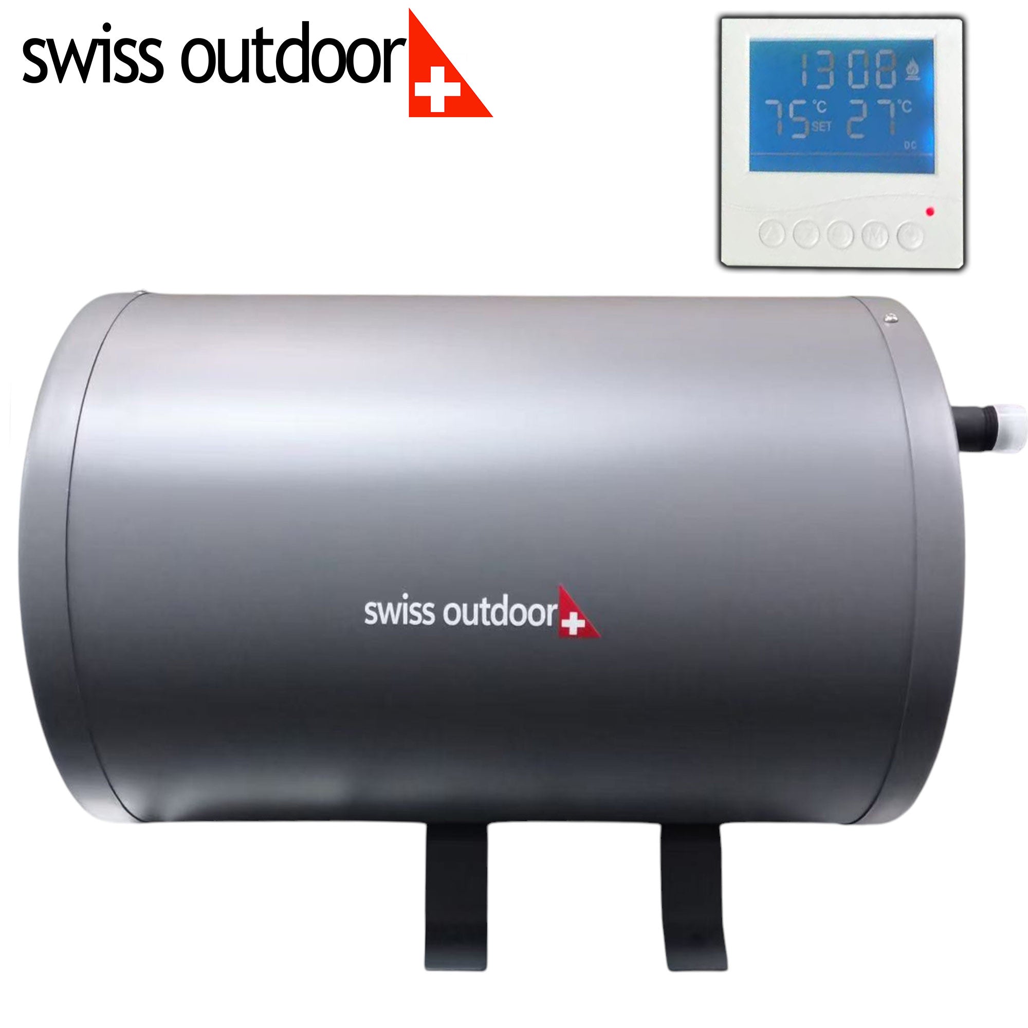 SWISS OUTDOOR S.O. 12V Camper Warmwasserboiler 10 Liter 200W Wohnwagen Boiler LCD Bedienelement