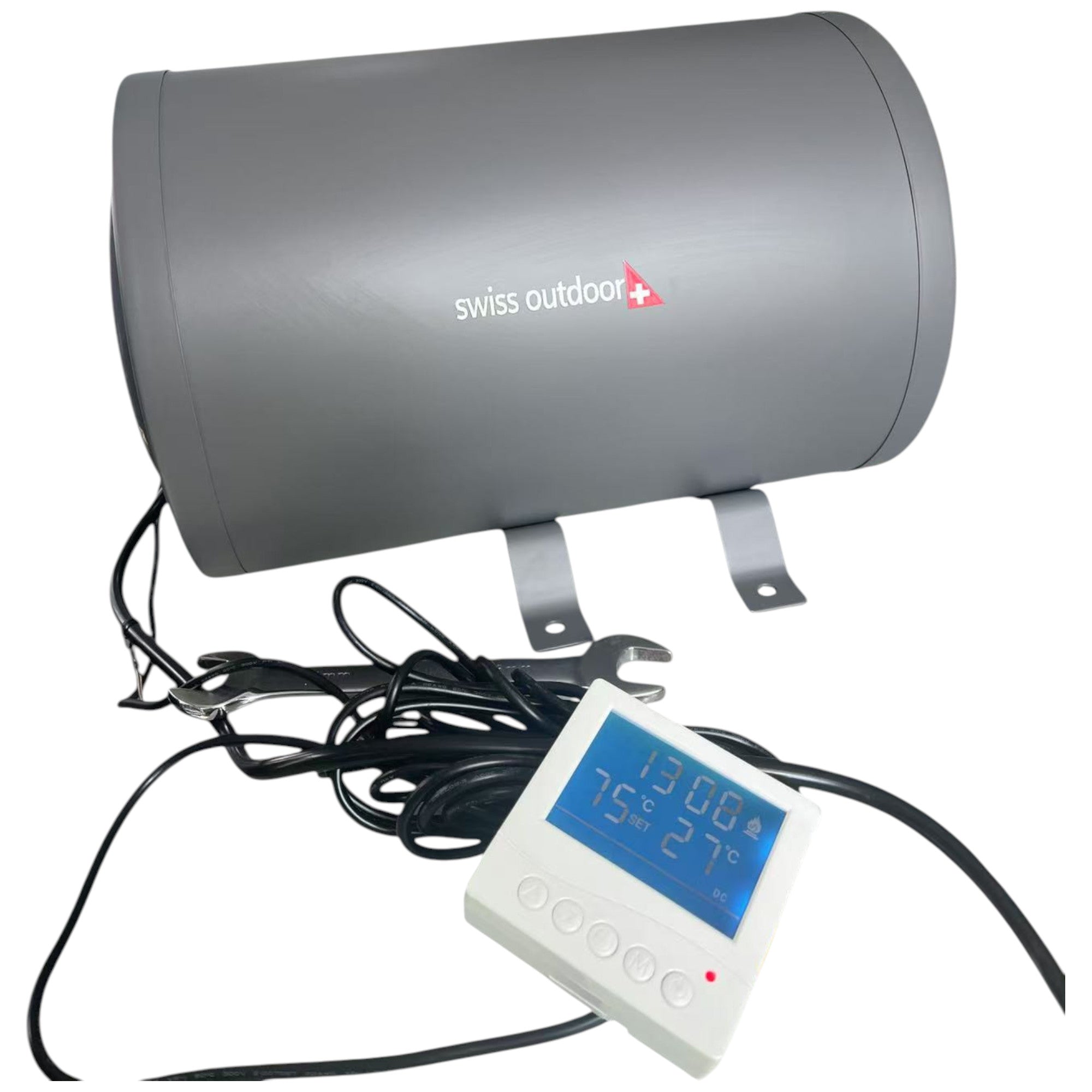 SWISS OUTDOOR S.O. 12V Camper Warmwasserboiler 10 Liter 200W Wohnwagen Boiler LCD Bedienelement