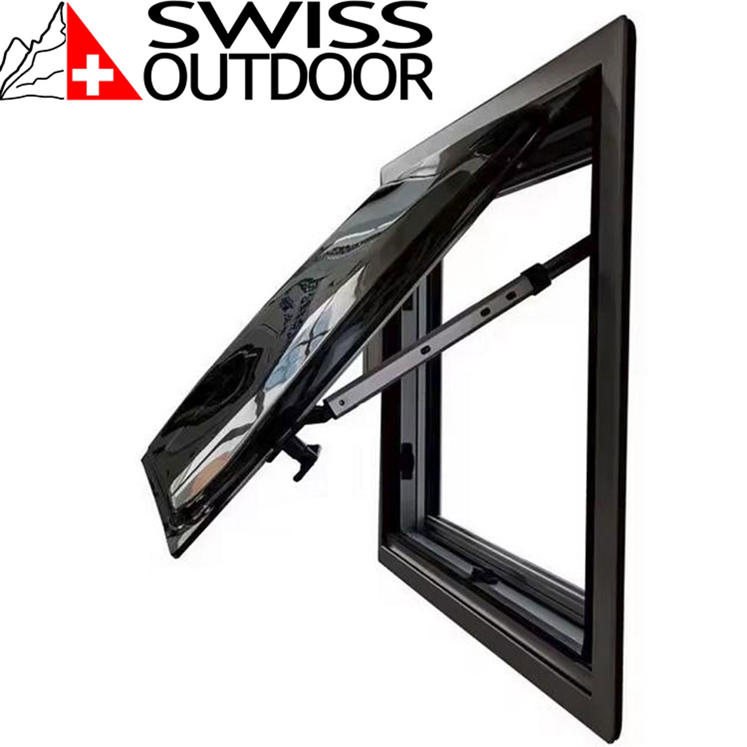 SWISS OUTDOOR S.O. Ausstellfenster Doppel Acryl 900x500 Eckig Innenrahmen weiß