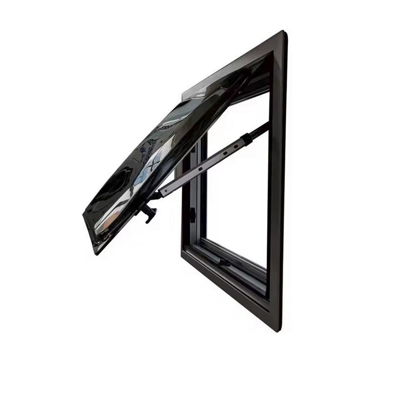 SWISS OUTDOOR S.O. Ausstellfenster Doppel Acryl 800x500 Eckig Innenrahmen schwarz