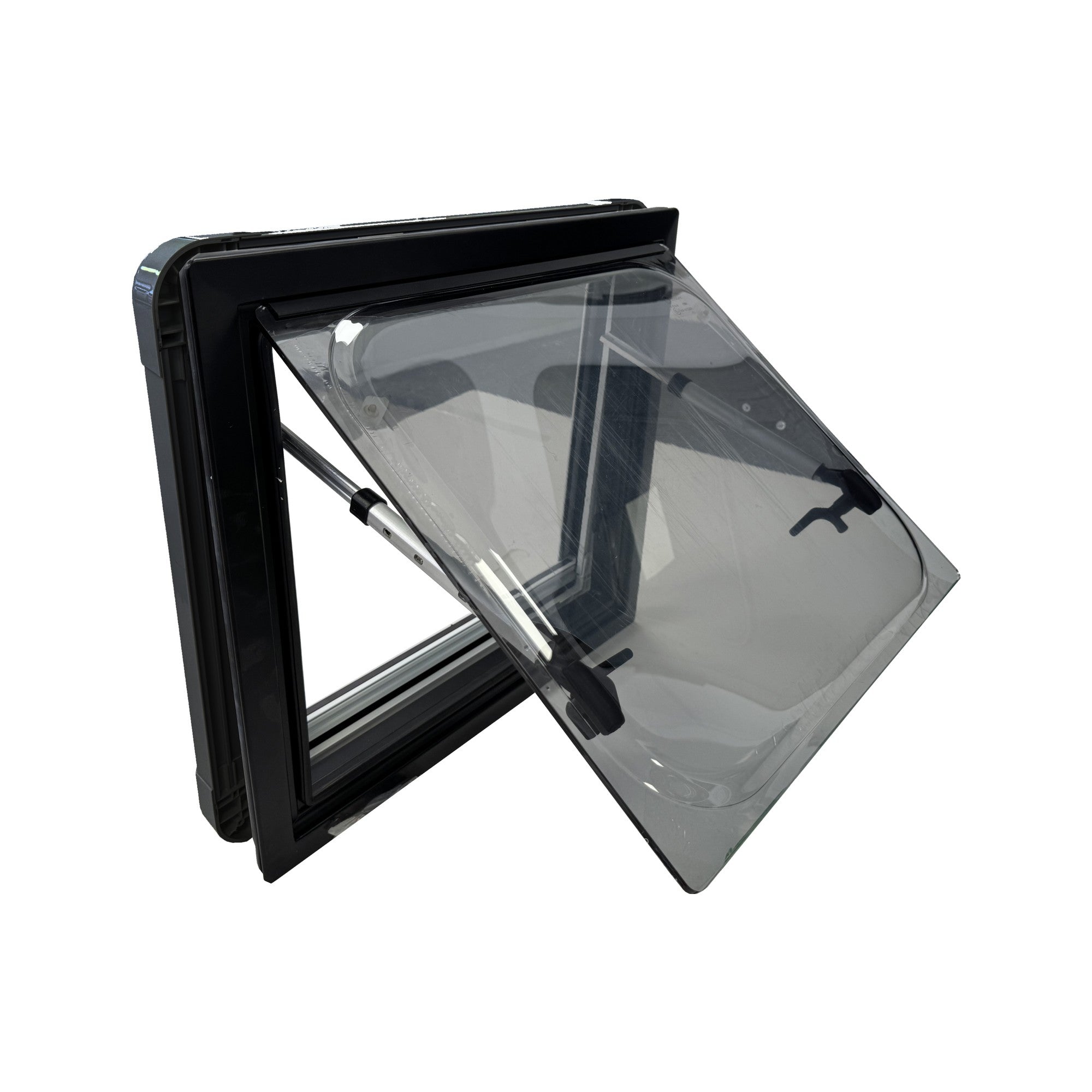 SWISS OUTDOOR S.O. Ausstellfenster Doppel Acryl 900x500 Eckig Innenrahmen schwarz
