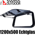 SWISS OUTDOOR S.O. Ausstellfenster Echtglas 1200x500 Rund Innenrahmen weiß