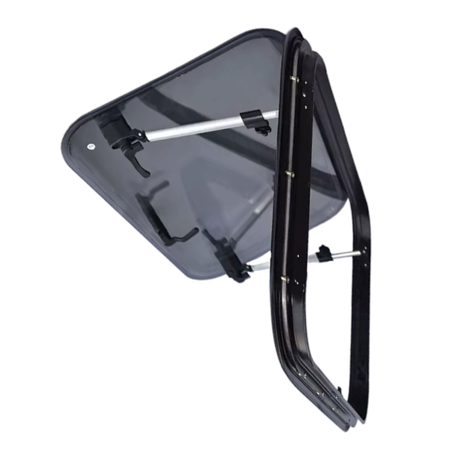 SWISS OUTDOOR S.O. Ausstellfenster Echtglas 1200x500 Rund Innenrahmen weiß