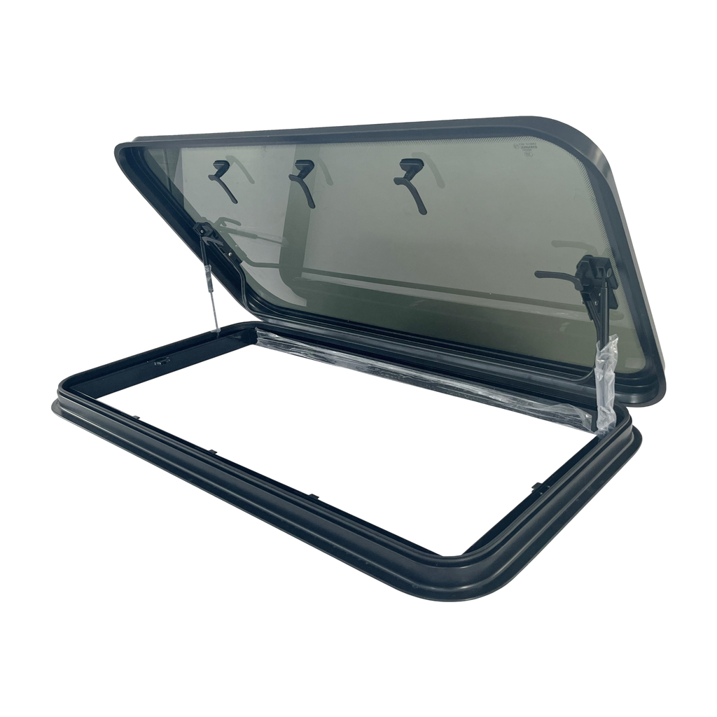 SWISS OUTDOOR S.O. Skylight RV Echtglas 700x500 Black right angle