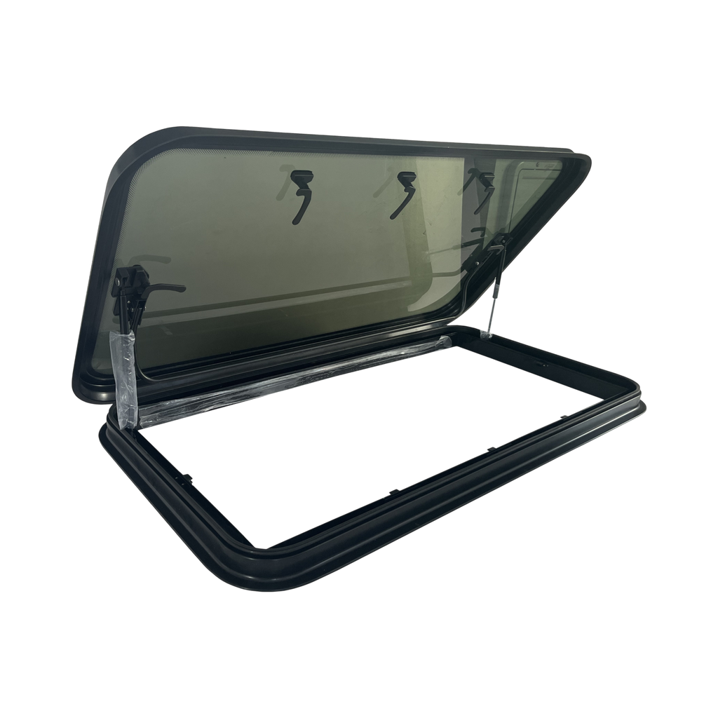 SWISS OUTDOOR S.O. Dachfenster XXL Echtglas 1200x600 Rund Innenrahmen weiß
