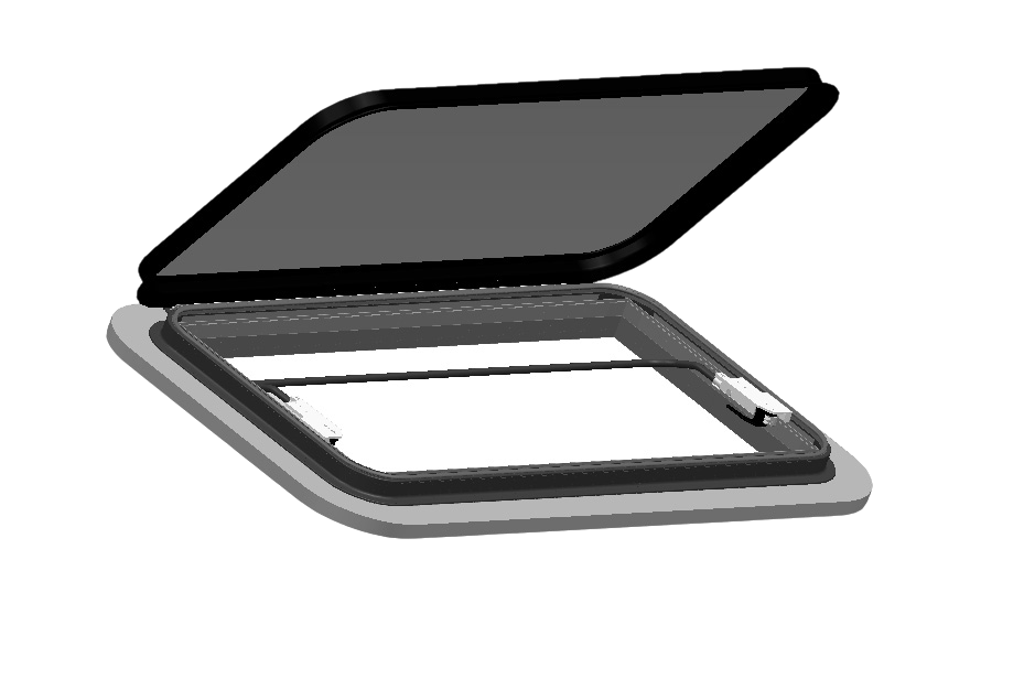 SWISS OUTDOOR S.O. Dachfenster XXL Echtglas 1200x600 Rund Innenrahmen weiß