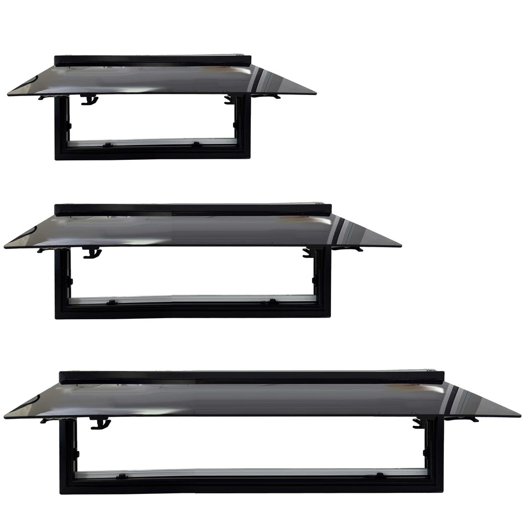 SWISS OUTDOOR S.O. Ausstellfenster Echtglas 900x300 Eckig Innenrahmen weiß