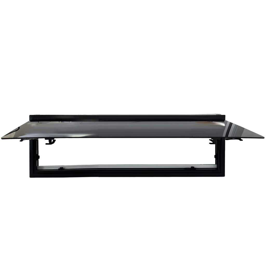 SWISS OUTDOOR S.O. Ausstellfenster Echtglas 1200x300 Eckig Innenrahmen weiß