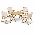 SWISS OUTDOOR Camping Tisch mit 4 Stühlen Set – 120x60 cm Klapptisch + 4 faltbare Campingstühle Outdoor Möbel