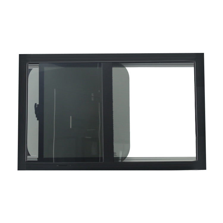 SWISS OUTDOOR S.O. Schiebefenster Echtglas 900x500 Eckig Innenrahmen schwarz