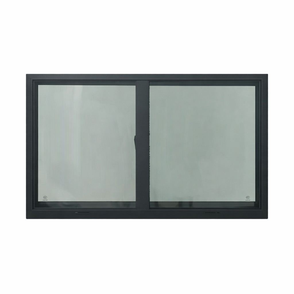 SWISS OUTDOOR S.O. Schiebefenster Echtglas 500x400 Eckig Innenrahmen schwarz