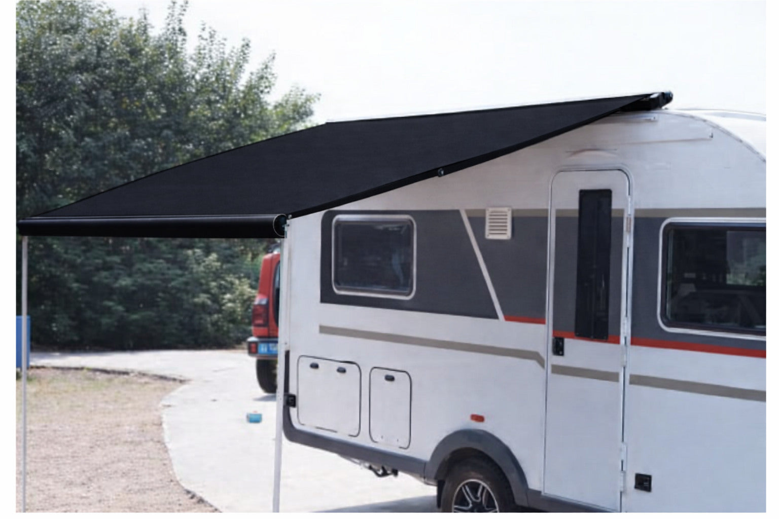 SWISS OUTDOOR S.O. TEMAKI Elektrische Markise 250x300 Automarkise Seitenmarkise in AluBox