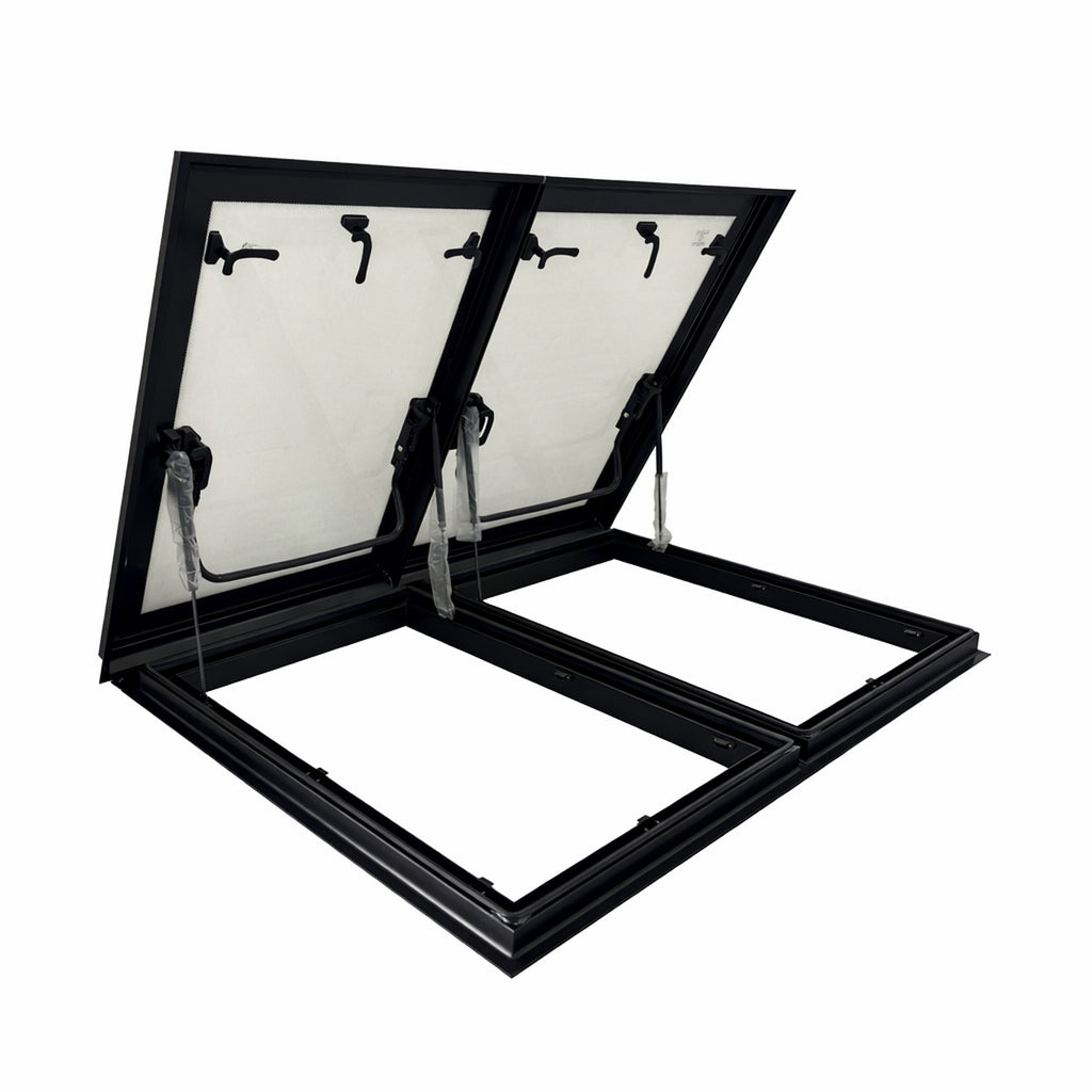 SWISS OUTDOOR S.O. Dachfenster MEGA XXL Echtglas 1200x800 Eckig Innenrahmen weiß