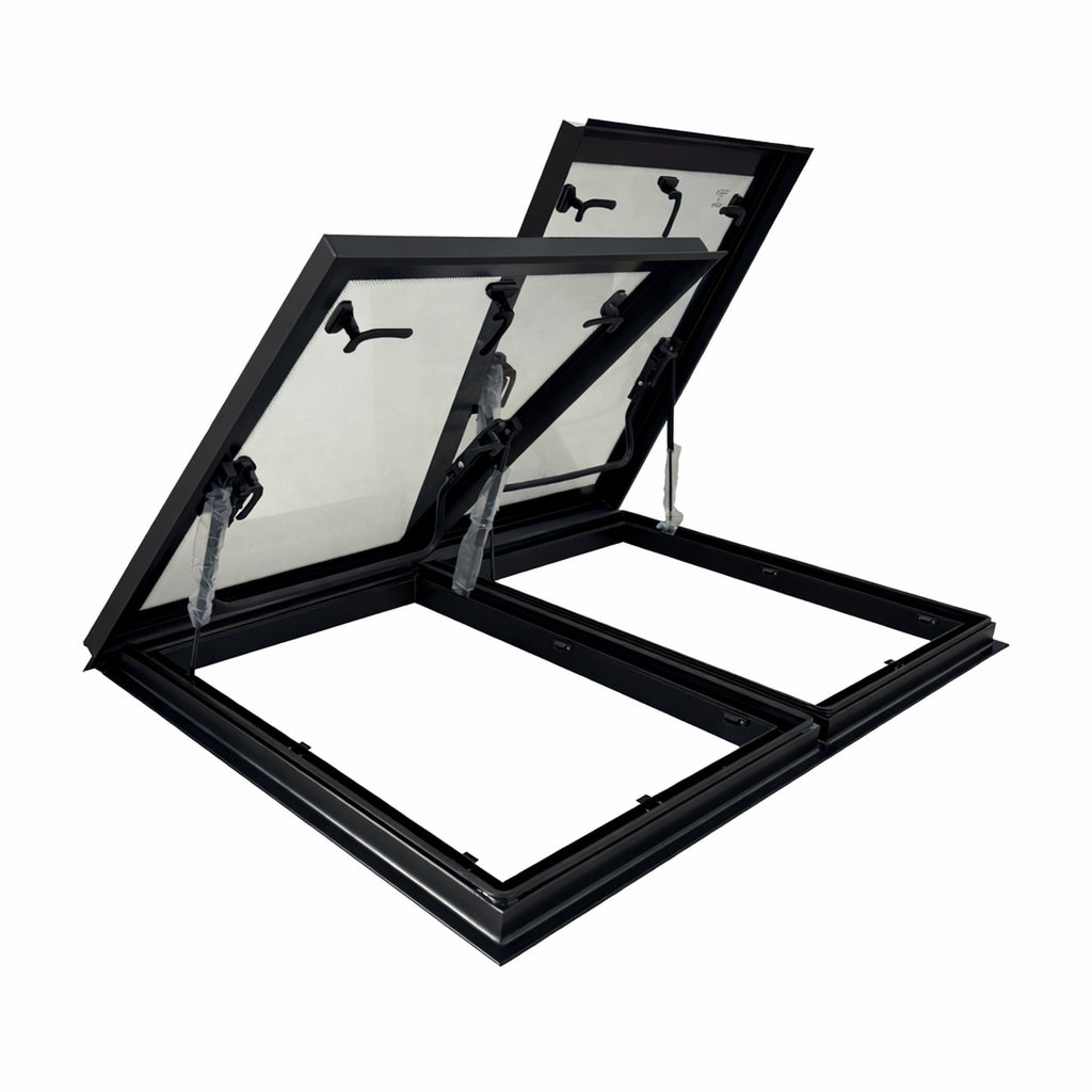 SWISS OUTDOOR S.O. Dachfenster MEGA XXL Echtglas 1200x800 Eckig Innenrahmen weiß