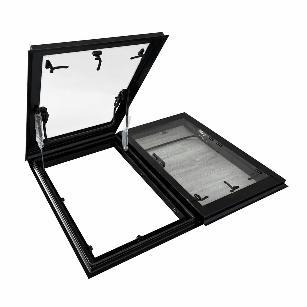SWISS OUTDOOR S.O. Dachfenster MEGA XXL Echtglas 1200x800 Eckig Innenrahmen weiß
