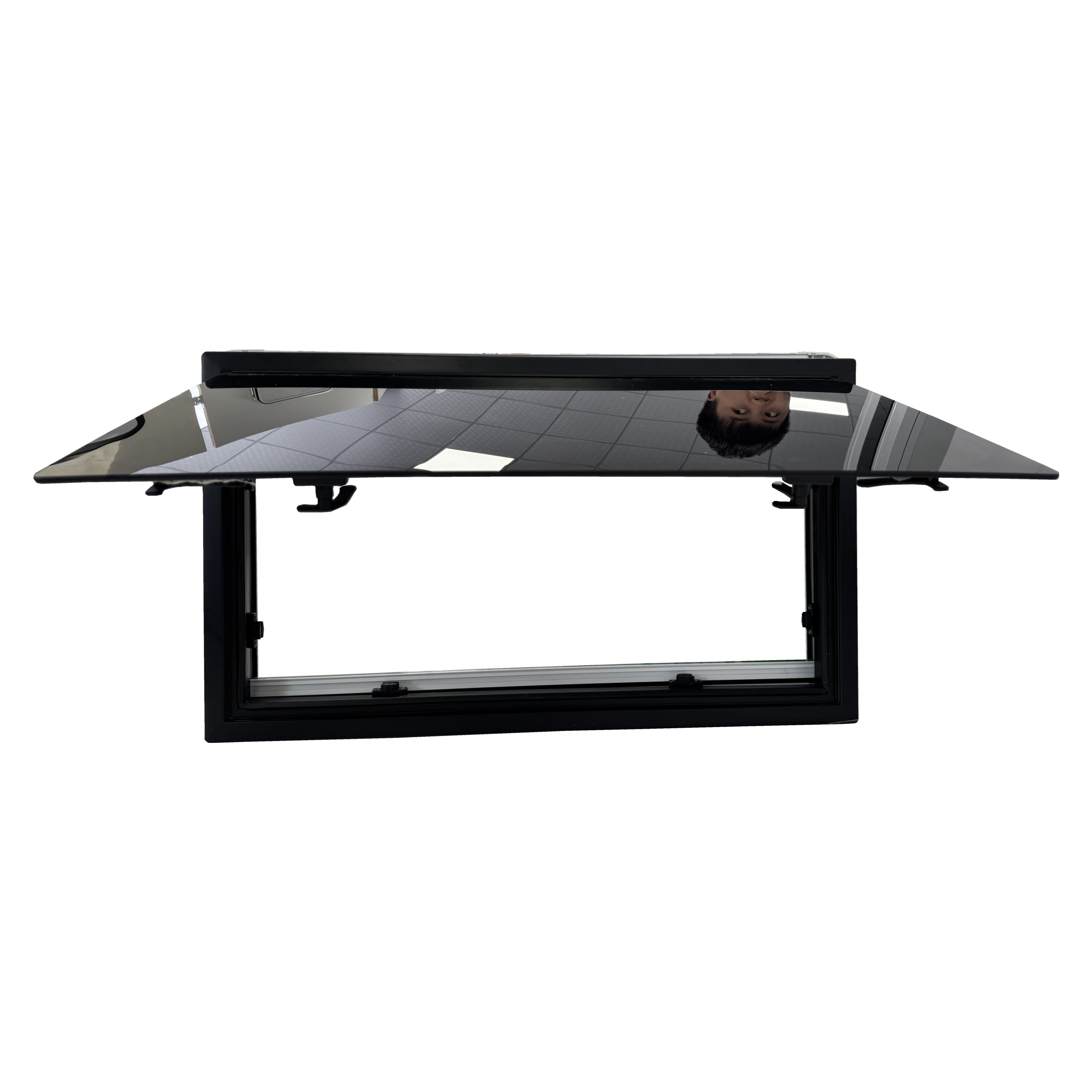 SWISS OUTDOOR S.O. Ausstellfenster ULTRAFLAT Doppel Acryl 500x400 Eckig Innenrahmen weiß