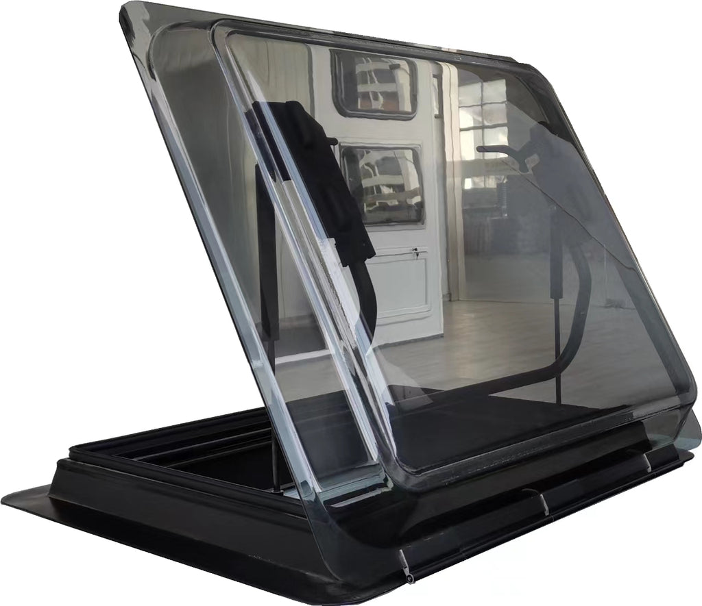 SWISS OUTDOOR S.O. Dachfenster XL Doppelacrylglas 700x500 Rund Innenrahmen schwarz