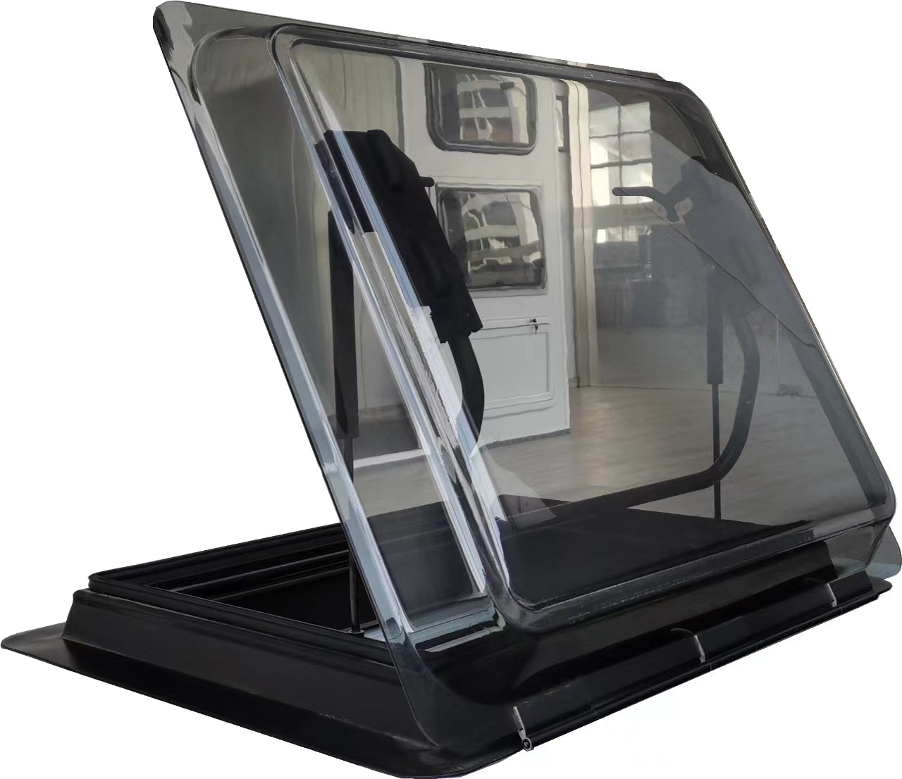 SWISS OUTDOOR S.O. Dachfenster XL Doppelacrylglas 700x500 Rund Innenrahmen schwarz