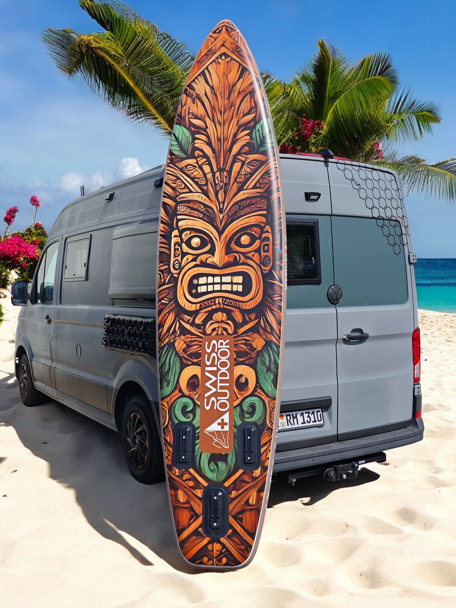 SWISS OUTDOOR S.O. Stand Up Paddle SUP 3-Finnen 2-Wege-Pumpe - 350cm TIKI