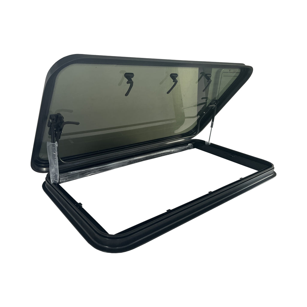 SWISS OUTDOOR S.O. Dachfenster XXL Echtglas 1200x600 Rund Innenrahmen weiß