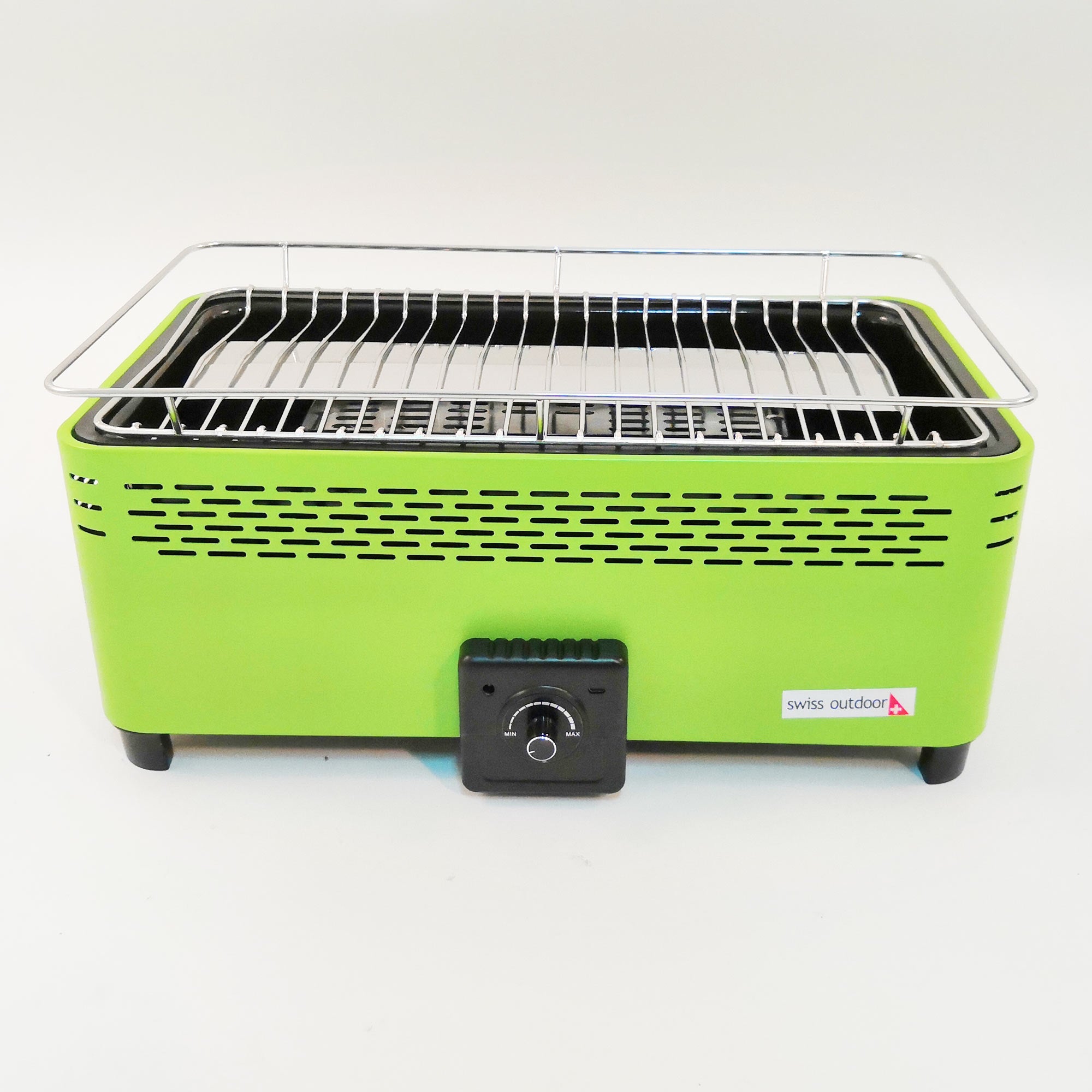 SWISS OUTDOOR S.O. MONTREUX-400 Rauchfreier Tisch-Grill BBQ mit Lüfter in Grün